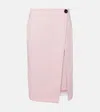 Bottega Veneta Skirt Twill Button Detail Slit Wrap Design In Pink