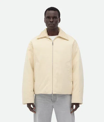 Bottega Veneta Cotton Twill Puffer Jacket In Sea Salt
