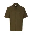 Bottega Veneta Light Cotton Twill Short Sleeved Shirt In Green