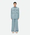 Bottega Veneta Cotton Twill Shirt In Steel Blue