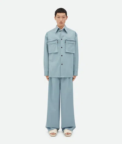 Bottega Veneta Cotton Twill Shirt In 3000 Steel Blue