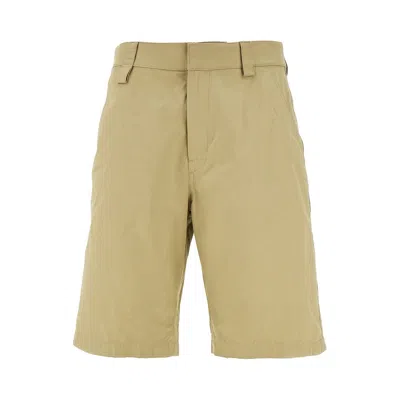 Bottega Veneta Cotton Twill Shorts In Beige