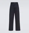 Bottega Veneta Straight-leg Cotton-twill Trousers In Blue