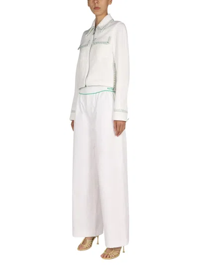 Bottega Veneta Cotton Twill Trousers In White
