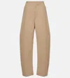 Bottega Veneta Fluid Cotton Twill Wide Leg Trousers In Burgundy