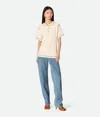 Bottega Veneta Baumwoll-t-shirt Mit Wabenmuster In Chalk
