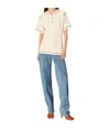 Bottega Veneta Baumwoll-t-shirt Mit Wabenmuster In Chalk Color