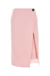Bottega Veneta Wrap Skirt In Cotton With Asymmetric Hem In Pink
