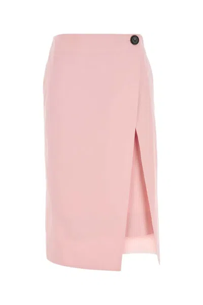Bottega Veneta Cotton Wrap Skirt In Pink
