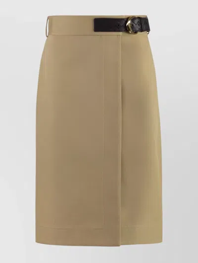 Bottega Veneta Cotton Wrap Skirt With Belt And Buckle