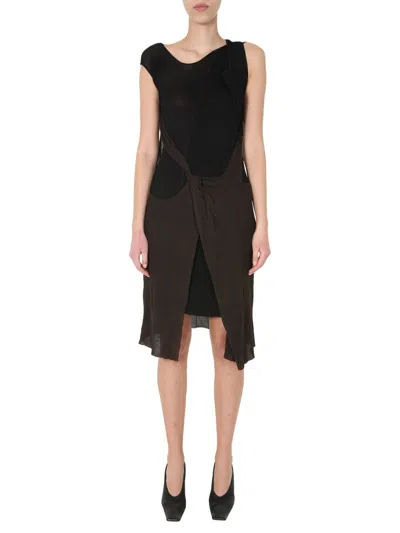 Bottega Veneta Cotton-silk Blend Midi Dress In Brown