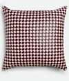 Bottega Veneta Check Intrecciato Cushion In Barolo/chalk