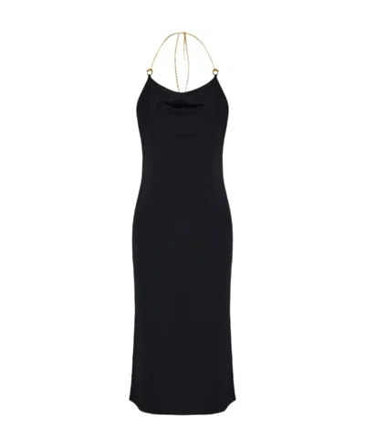 BOTTEGA VENETA BOTTEGA VENETA CHAIN DETAILED MIDI DRESS