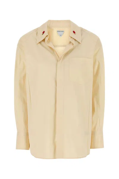 BOTTEGA VENETA CREAM COTTON BLEND SHIRT