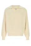 Bottega Veneta Maglione In Misto Cotone Crema Uomo