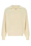 Bottega Veneta Maglione In Misto Cotone Crema Uomo