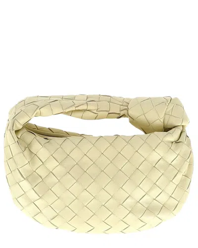 Bottega Veneta Cream Leather Mini Jodie Shoulder Bag (authentic Pre-loved) In White