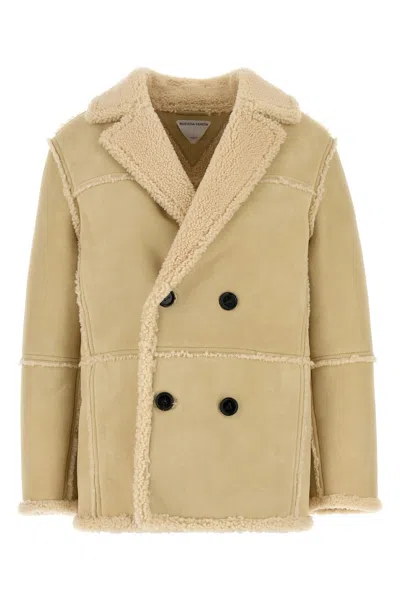 BOTTEGA VENETA CREAM SHEARLING COAT