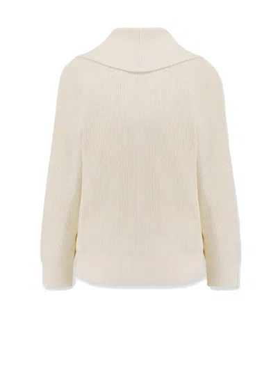 Bottega Veneta Cream Stretch Cotton Blend Cardigan