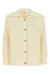 Bottega Veneta Women Cream Stretch Cotton Blend Cardigan In Chalk