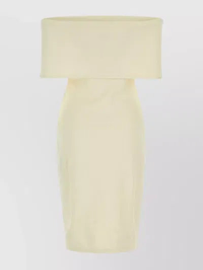 Bottega Veneta Cream Tech Nylon Dress In Neutral