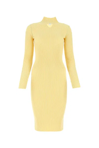 Bottega Veneta Cream Wool Blend Dress In Yellow