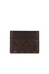 Bottega Veneta Intrecciato Credit Card Case In Brown