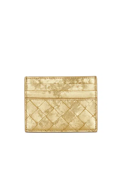 Bottega Veneta Credit Card Case In Gold