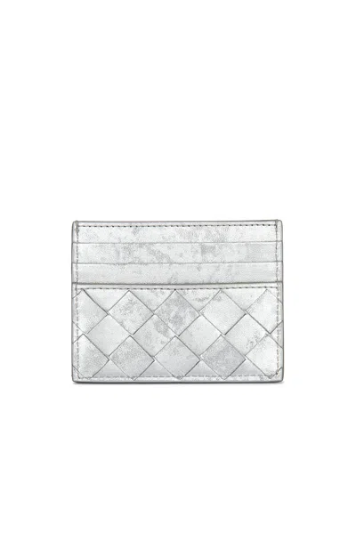 Bottega Veneta Credit Card Case In Silver