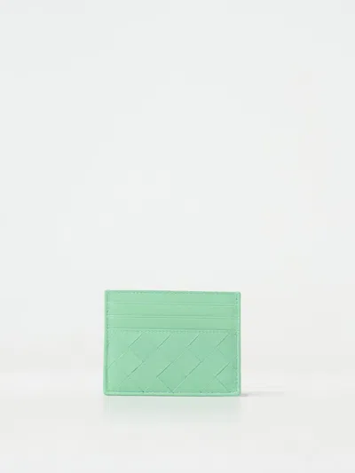 Bottega Veneta Credit Card Holder In Woven Nappa In Green