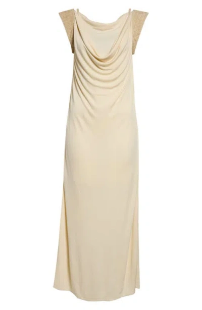 Bottega Veneta Robe En Satin De Soie Fluide In Neutral