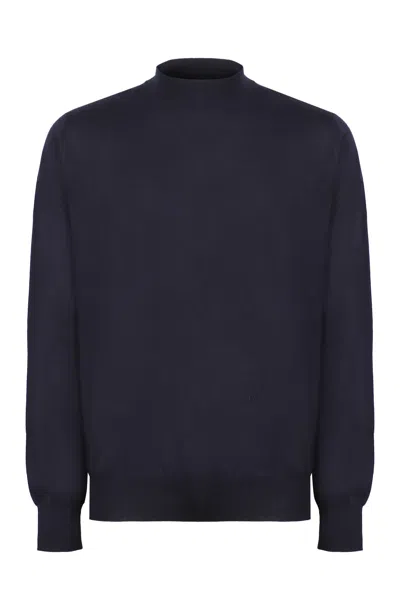 Bottega Veneta Crew-neck Cashmere Sweater In Navy