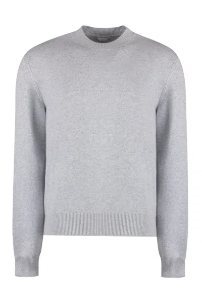 Bottega Veneta Crew-neck Cashmere Sweater In Grey