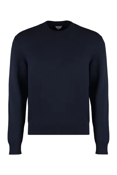 Bottega Veneta Crew-neck Cashmere Sweater In Navy