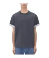 Bottega Veneta Double Layer Striped Cotton T-shirt In Black