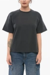 Bottega Veneta Crew Neck Cotton T-shirt With Popeline Lining
