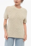 Bottega Veneta Crochet-knit Cotton T-shirt