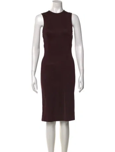 Pre-owned Bottega Veneta Crew Neck Midi Length Dress In Purple
