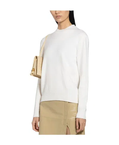 Bottega Veneta Crew-neck Ribbed-knit Jumper In White