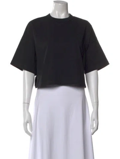 Pre-owned Bottega Veneta Crew Neck Short Sleeve Crop Top In Black