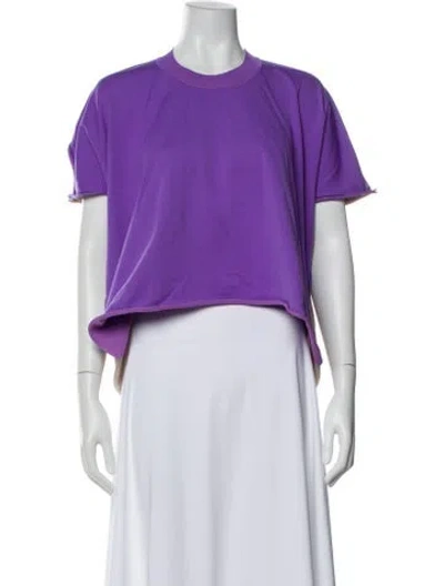 Pre-owned Bottega Veneta Crew Neck Short Sleeve T-shirt In Purple