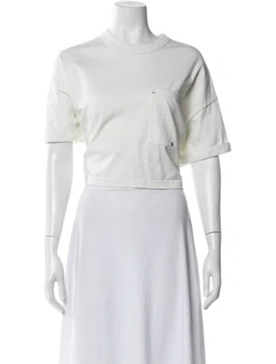 Pre-owned Bottega Veneta Crew Neck Short Sleeve T-shirt In White