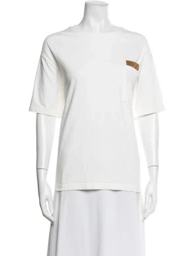 Pre-owned Bottega Veneta Crew Neck Short Sleeve T-shirt In White