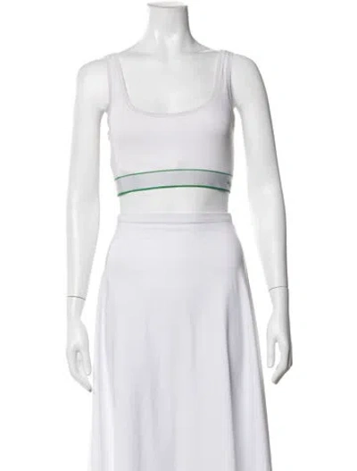 Pre-owned Bottega Veneta Crew Neck Sleeveless Sports Bra In White