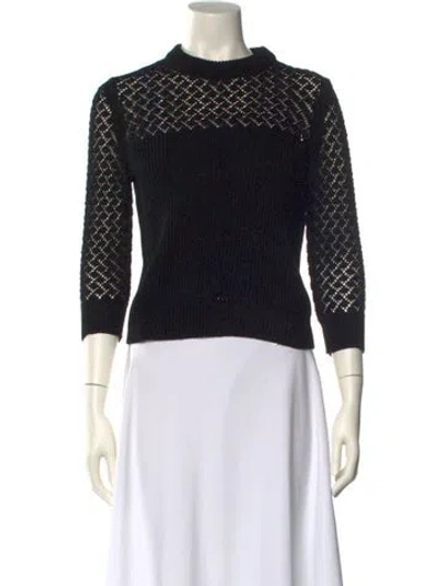 Pre-owned Bottega Veneta Crew Neck Sweater In Black