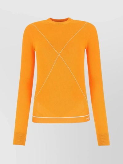 Bottega Veneta Crew Neck Sweater With Long Sleeves In Orange