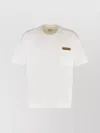 Bottega Veneta Pima Cotton T-shirt With Suede Patch In White