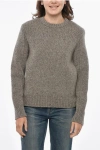 Bottega Veneta Crew Neck Wool Blend Pullover In Gray