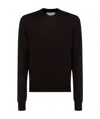 Bottega Veneta Crew Neck Wool Jumper In Brown