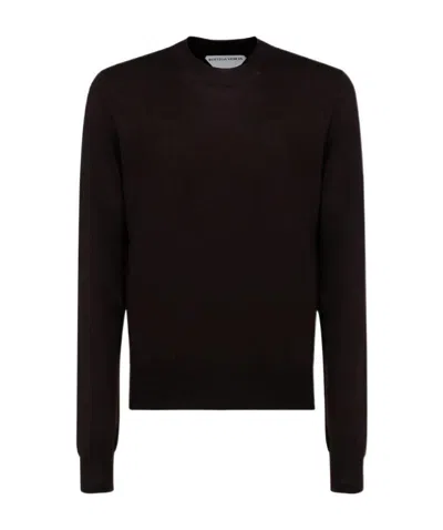 Bottega Veneta Crew Neck Wool Jumper In Brown